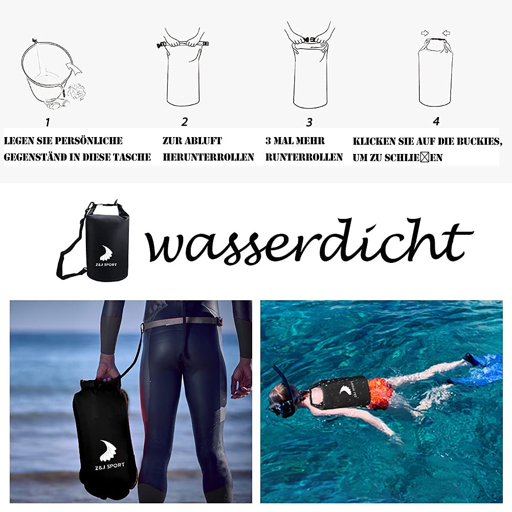 Z&J SPORT Copripiedi Da Surf Con Dry Bag 3L - Impermeabile Per Skateboard E Nuoto - Foto 12