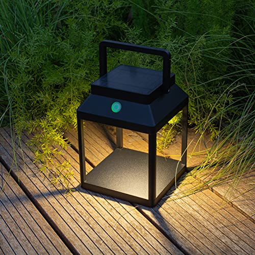 Outdoor Table Lamp, Dawalight Solar Lantern Portable Rechargeable Light Aluminum Waterproof Touch Control Photocell Sensor For Patio/Walking/Reading/Camping/Basement #TOP26