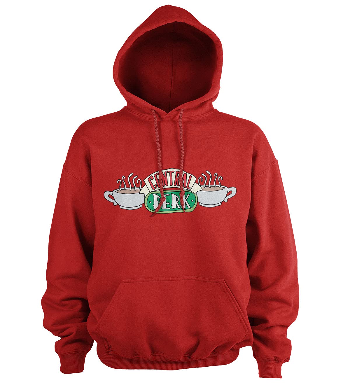 FRIENDS Officially Licensed Central Perk Hoodie (Red), Medium