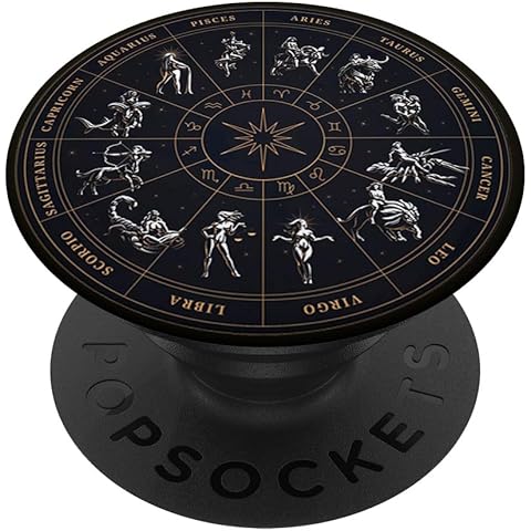 Zodiac Astrology Wheel Star Sign Symbol Astrology Birth Grip PopSockets Adhesive PopGrip