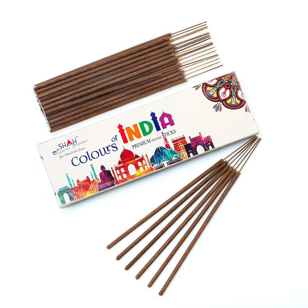 Shah Fragrances Colours of India Premium Incense Sticks Box Packs (Pack of 4*100 Grams)