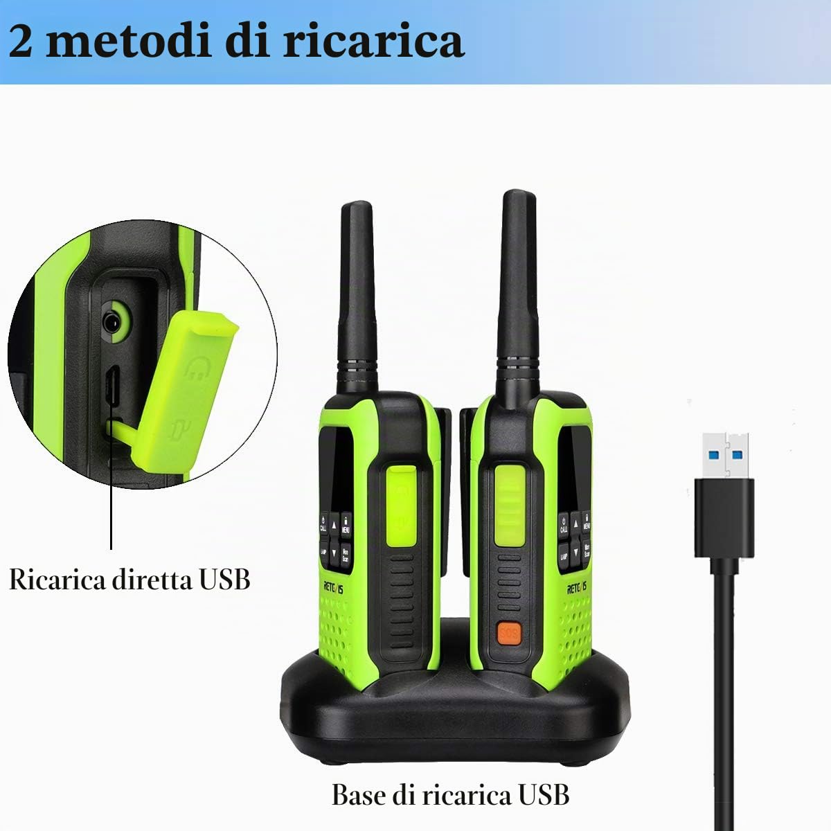 Retevis RT649P Walkie-talkie con Auricolare, Galleggiante Impermeabile IP67