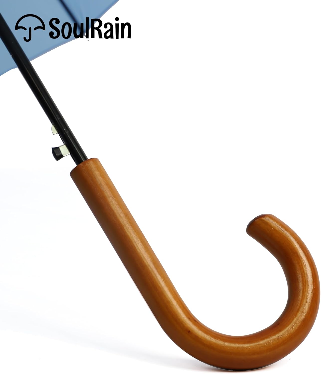 SoulRain 16 Ribs 48" Stick Umbrella Auto Open Solid Color Fashionable and Simple，Arc Classic Wood Handle，Windproof Unbreakable Stick Rain Umbrella - Image 8