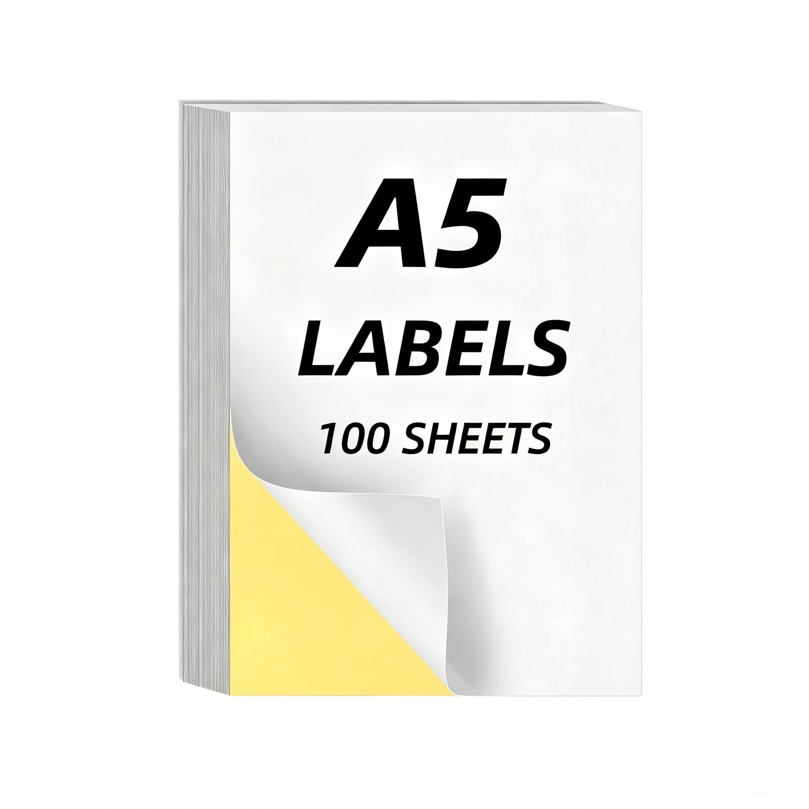 100 Sheets A5 Sticky Labels, Self-Adhesive for Laser & Dot Matrix Printers