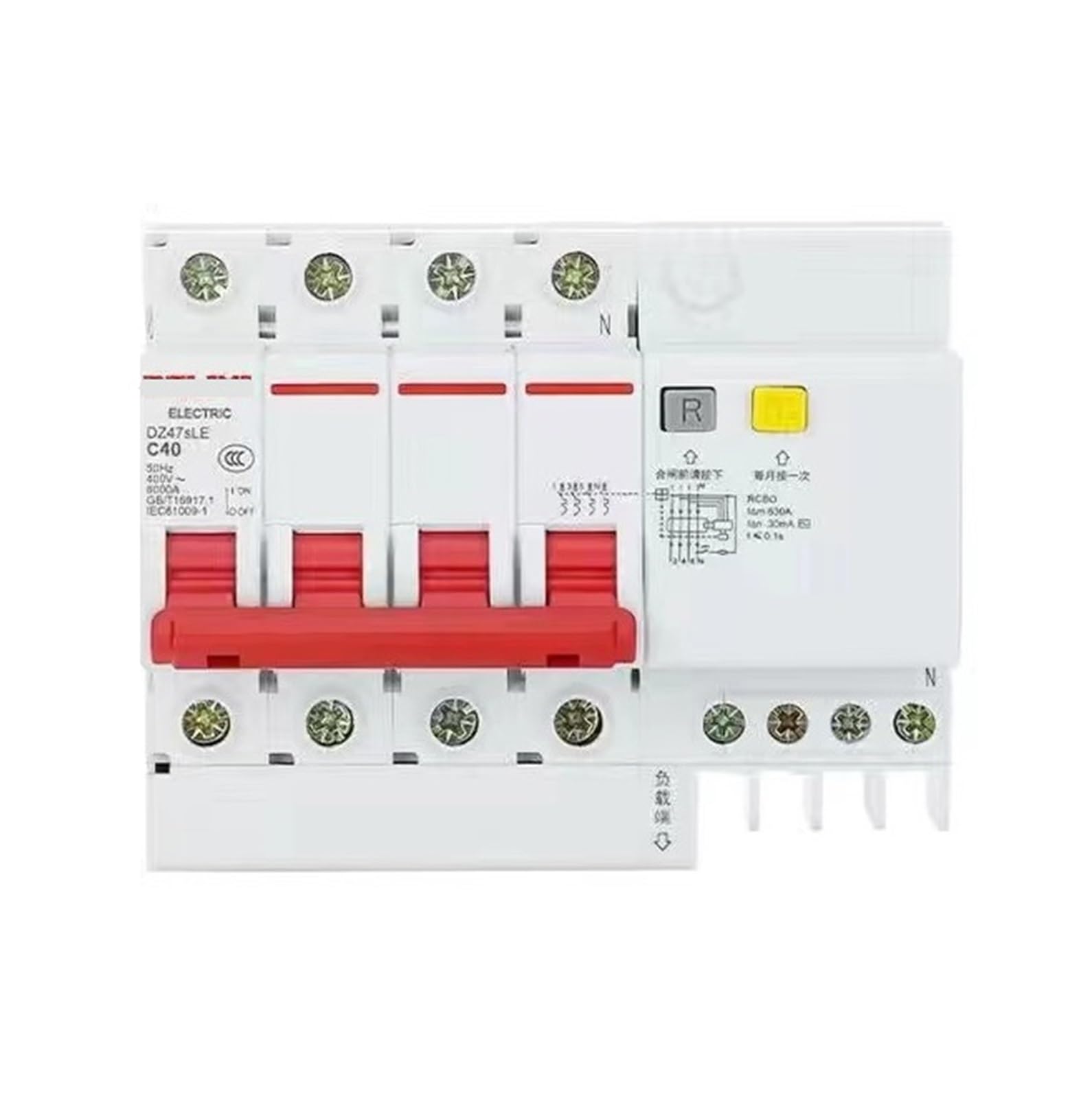 VSPPJYFG Leakage Protection Circuit Breaker 4P air Switch with Leakage Protection 32A 20A 40A 63A(DZ47SLE4PC40A)