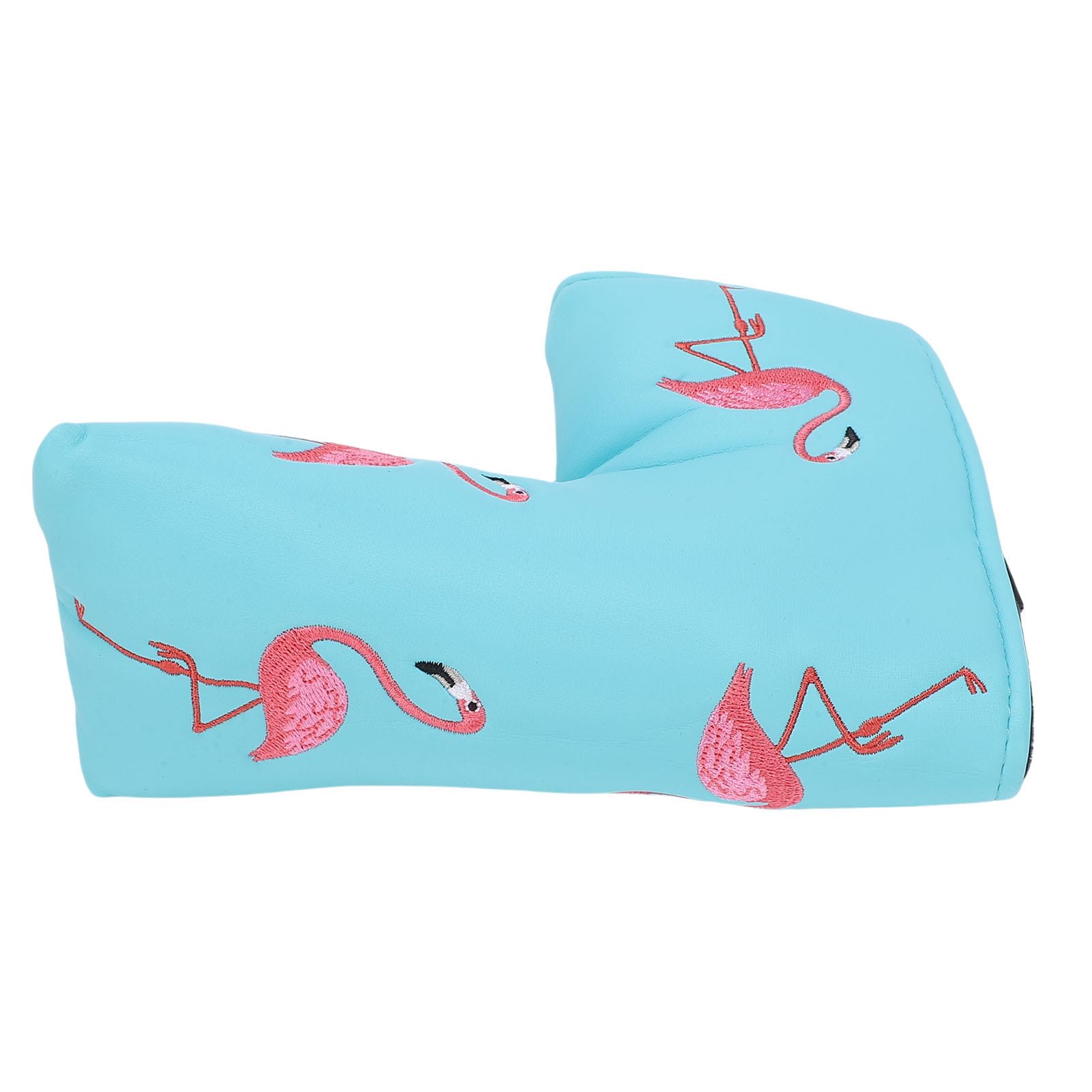Eacam Mallet Magnetic Putter Headcover, Flamingo Stickerei Mallet Putter Headcover, Wasserdichtes PU-Leder, Plüschfutter, Himmelblau, Eleganz und