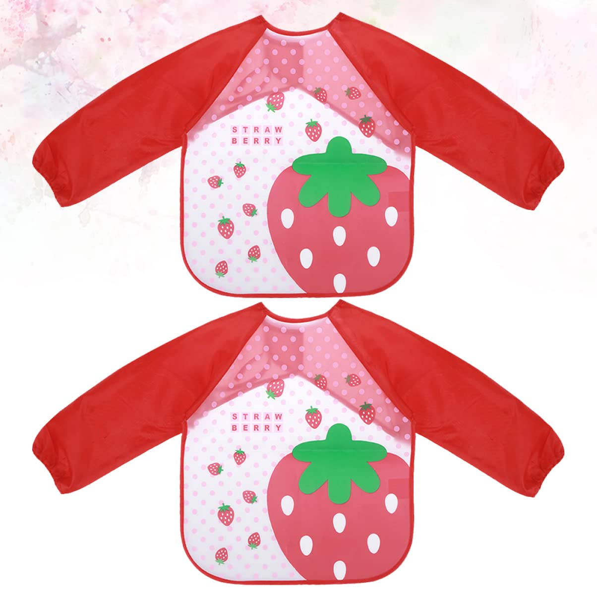 TOYANDONA 6pezzi Grembiuli Da Disegno Impermeabili Per Maniche Lunghe e Design Di Fragole Rosse Per Pittura e Cucina Facili Pulire e Riutilizzabili