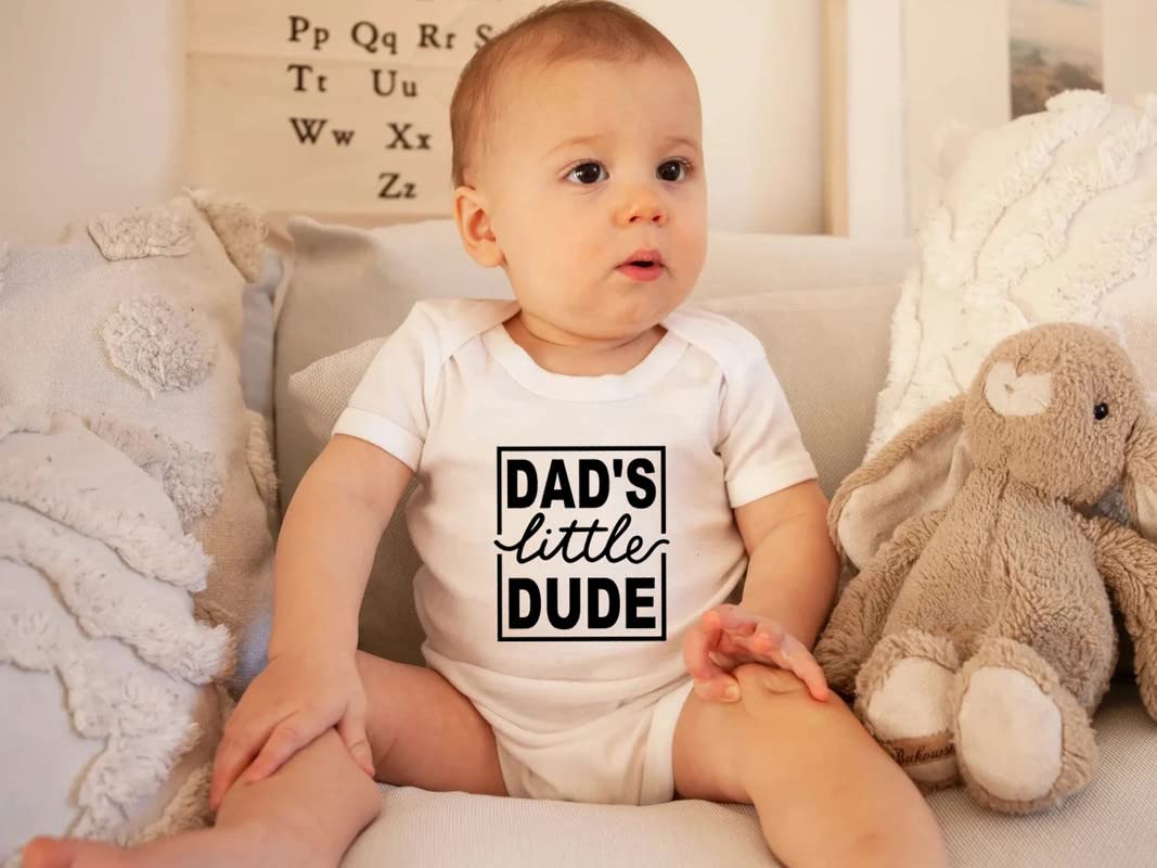 Viuluti Dad's Little Dude Baby Romper Funny Infant Boys Girls One-piece Newborn Daddy Outfit Baby Bodysuits Daddy