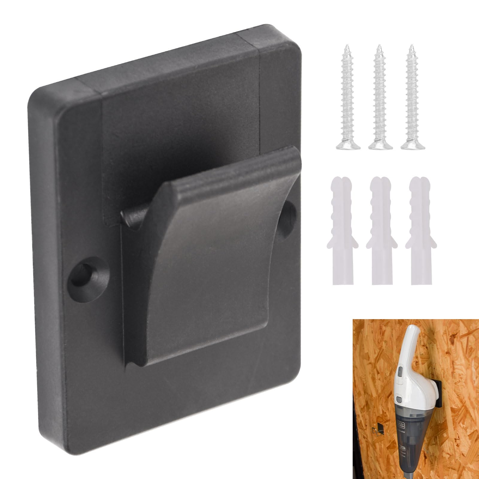 Soporte de pared para aspiradora Black Decker Dustbuster QuickClean, aspiradora de mano inalámbrica HNVC215B10, estante de almacenamiento y organización