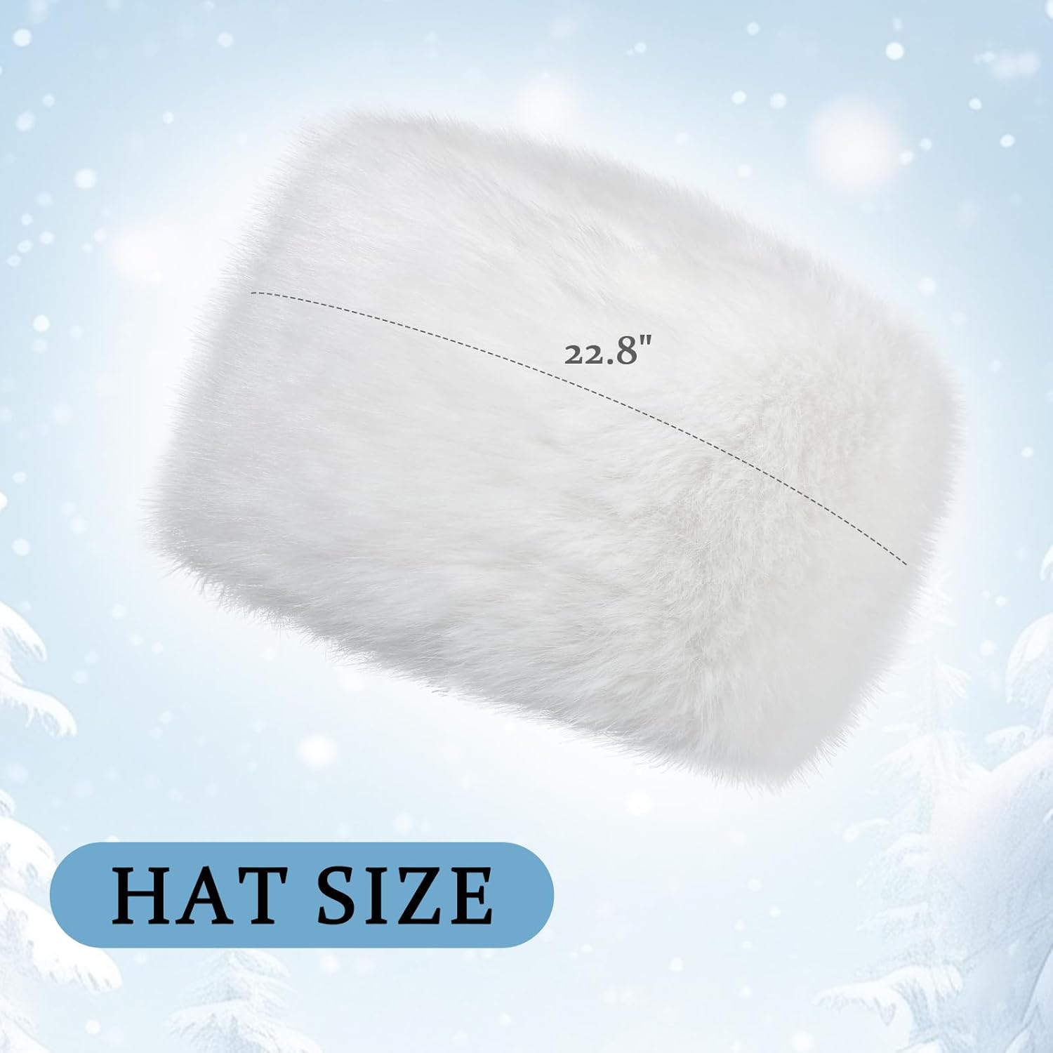 Lanpet Women's Winter Hat Faux Fur Furry Hat for Cold Weather Cossak Russian Style Warm Fluffy Cap - Image 3