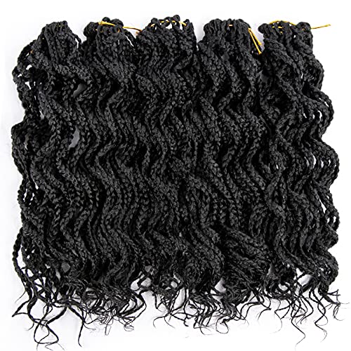 Clione Goddess Box Braids Crochet Hair 5 Packs 14 inch Curly Pre Braided Crochet Box Braiding Hair 30 Strands/Pack Crochet Hair for Black Women