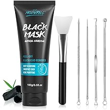 Blackhead Remover Mask Bamboo Charcoal Peel Off Mask Skin Care Face Mask 3-in-1 Kit Pimple &amp; Deep Cleansing Black Facial Mask Shrink Pore With Blackhead Remover Extractor Tools