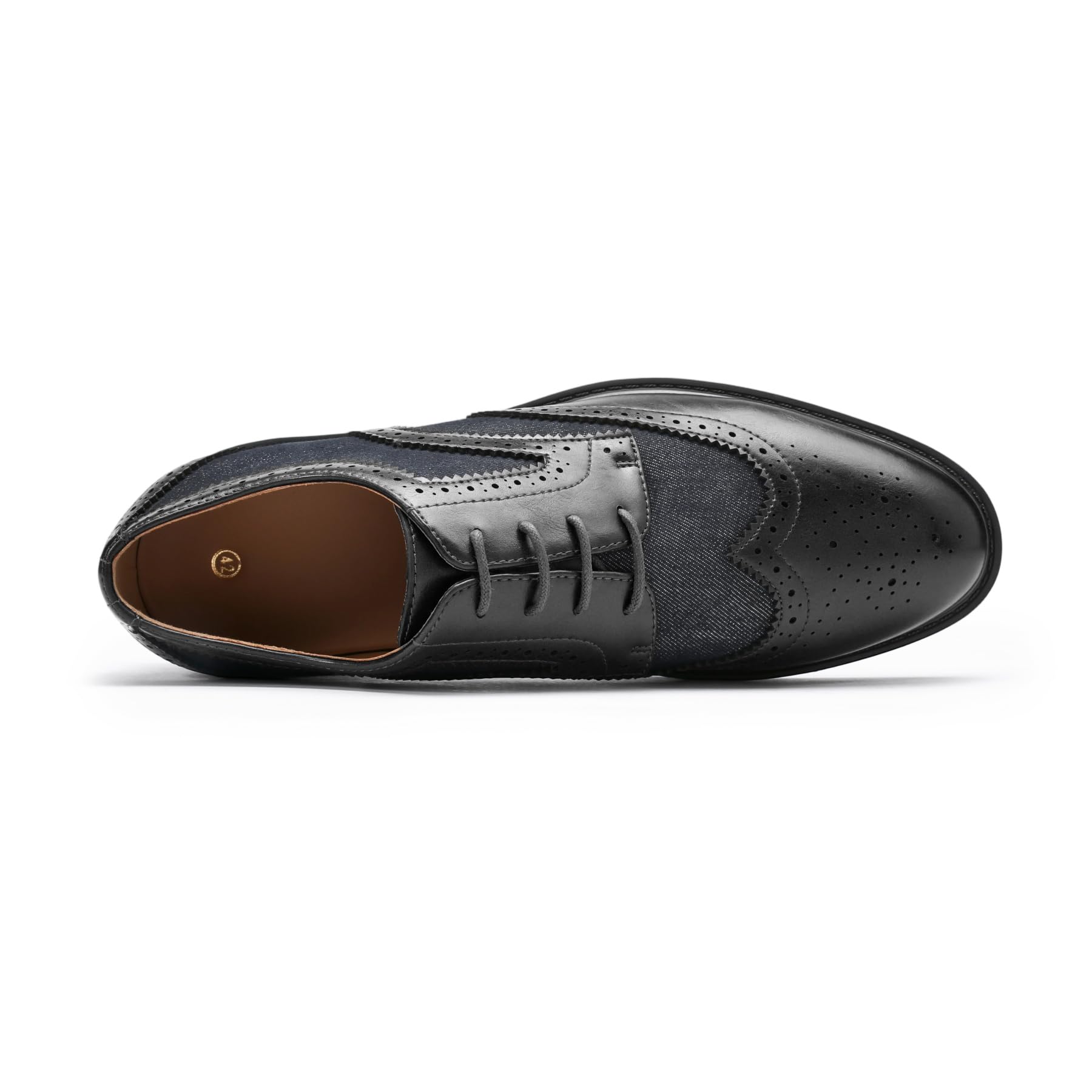Allthemen Męskie buty garniturowe skórzane Brogue sznurowane klasyczne buty