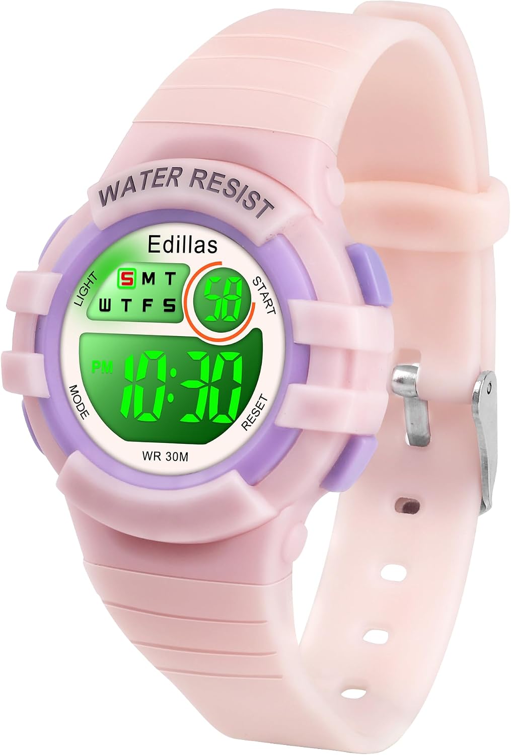 Edillas Kids Watches Digital Girls Boys, 7 Colors Light Wrist Watch for Child Waterproof Sport Outdoor Multifunctional Wristwatches with Stopwatch/Alarm for Ages 4-15