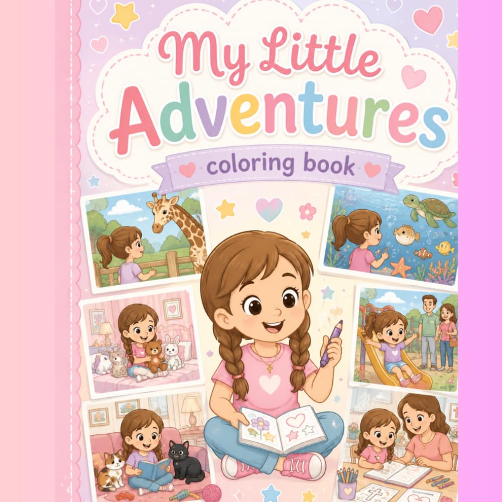 My Little Adventures coloring book: An easy and fun coloring book for kids with animals, adventures and adventures.