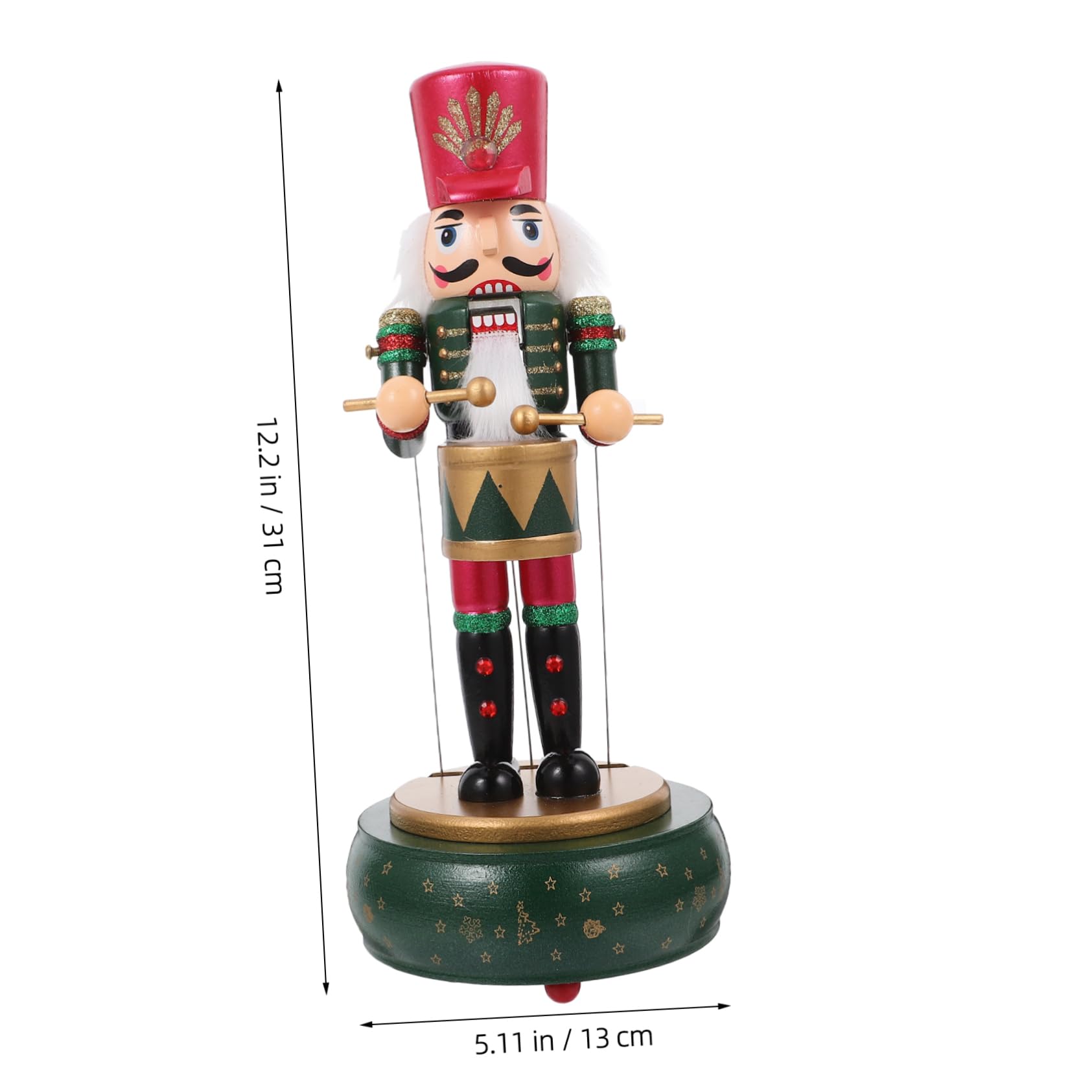 Schiaccianoci di Legno Natalizio con Carillon Musicale Ornamento da Tavolo per Festa di Natale Decorazione di Legno con Movimento delle Mani e Bocca Regalo per Vacanze