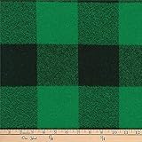 Kaufman Mammoth Flannel Buffalo Check Large Green Fabric By The Yard