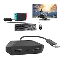 Vista 1 de Adaptador de teclado y ratón con conector de audio de 0.138in compatible con Nintendo Switch, Xbox One, PS4, PS3. Perfecto para juegos como FPS