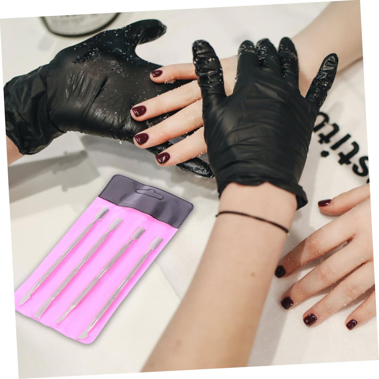 MUSISALY Complete Manicure Tool Set 8pcs Exfoliating Tools Cuticle Pusher Remover Cleaner for Professional Family