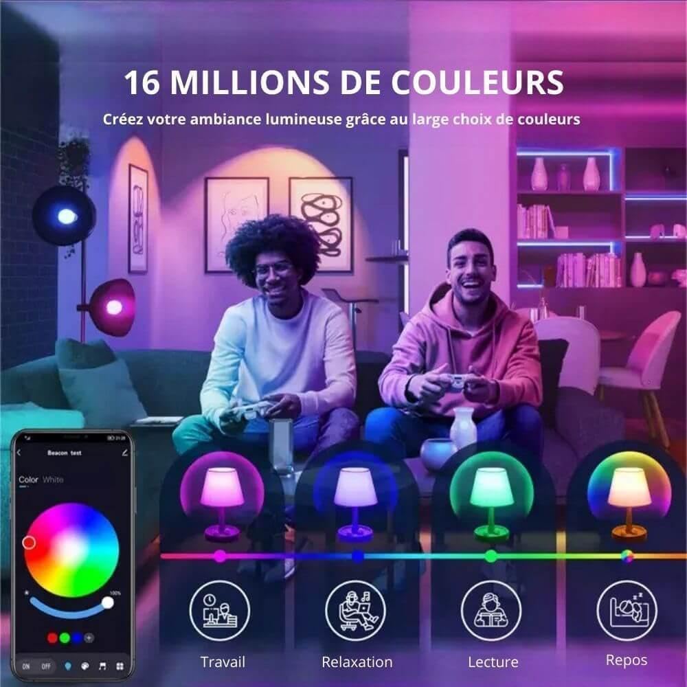 ZenGO Pack 4 Ampoule connectée WIFI LED E27 14W, 1500lm, Multicolore, 2700K-6500K, Compatible Alexa, Google Home, SmartLife et Tuya