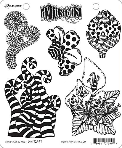 Dylusions Cling CUR, Stripy Curlicues