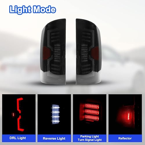 Miniatura 8 de Luces traseras LED secuenciales para Dodge Ram 1500 2002-2006 y Dodge Ram 2500  3500 2003-2006 conjunto completo de luces traseras LED Ram con