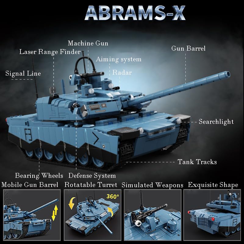 Amazon.com: Lemess Military Abrams X Armored Tank Building Kit