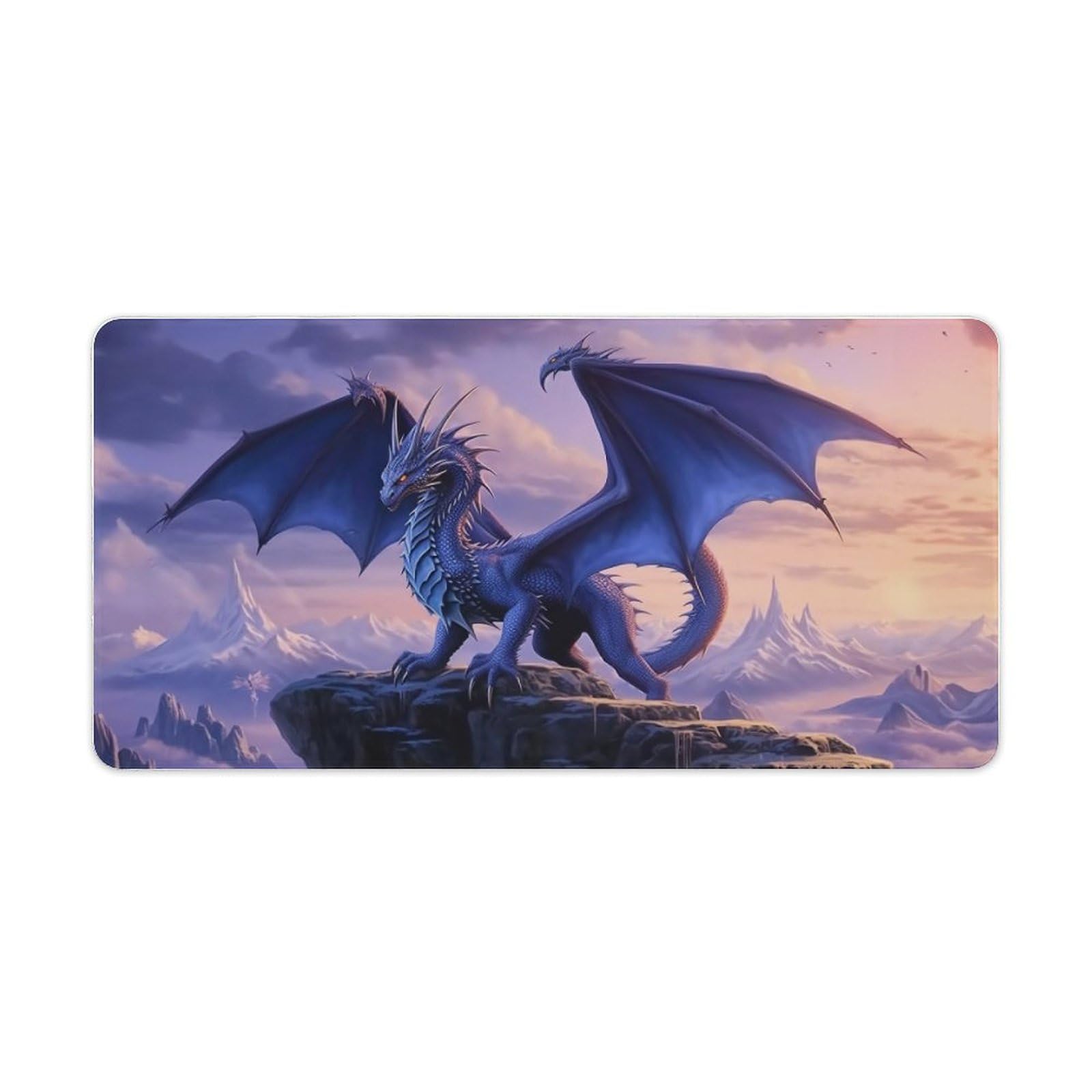 FeoYoed Purple Dragon Fantasy Large Gaming Mouse Pad Non-Slip Rubber Base Desk Mat Computer Accessories for Office & Gaming Setups 30x60cm