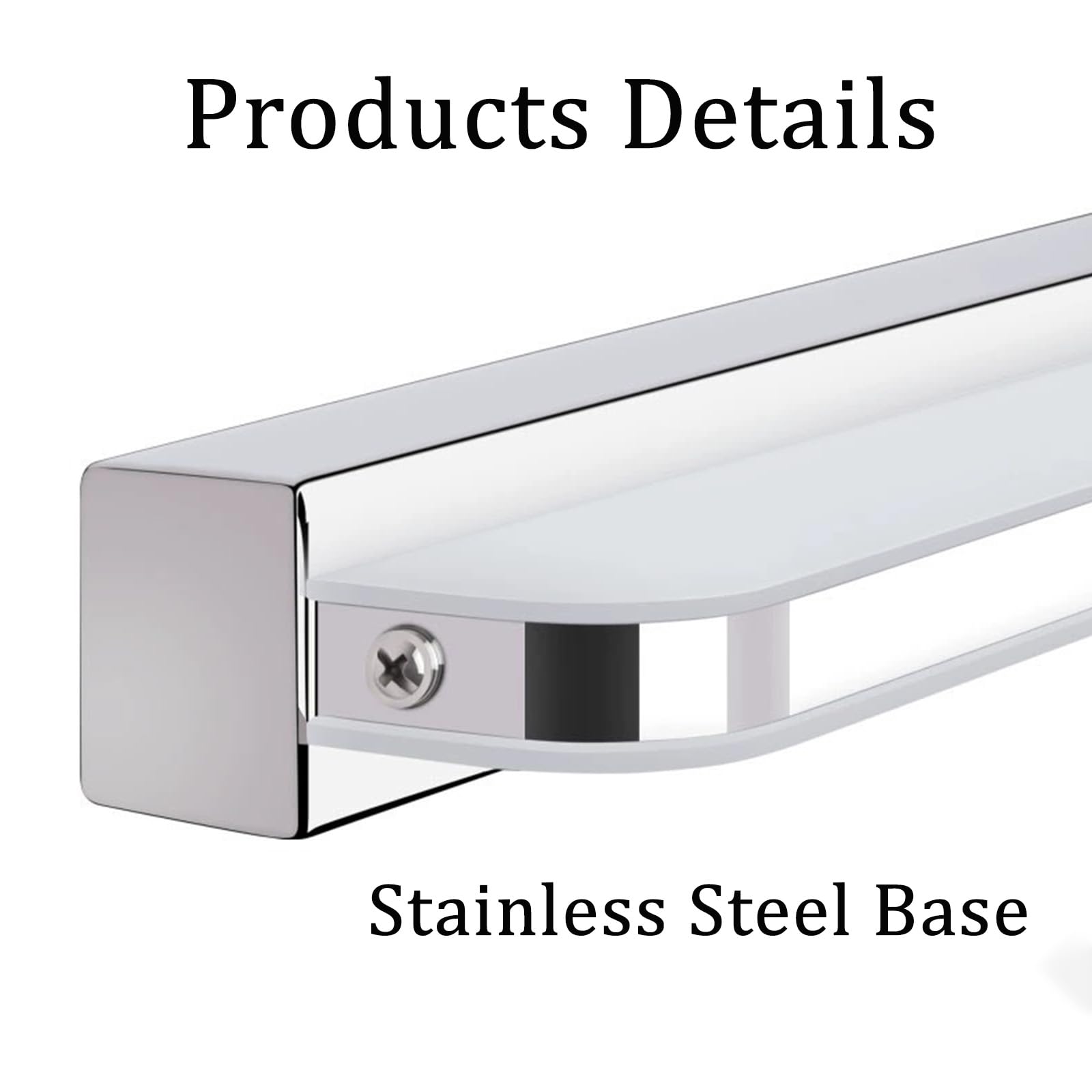 LED Spiegelleuchte Bad Wandleuchte Edelstahl Wasserdicht Wandleuchten Drei Farbtemperaturen Dimmbar Modern Wandbeleuchtung für Wohnzimmer Schminktisch Badezimmer (Schwarz,62cm)