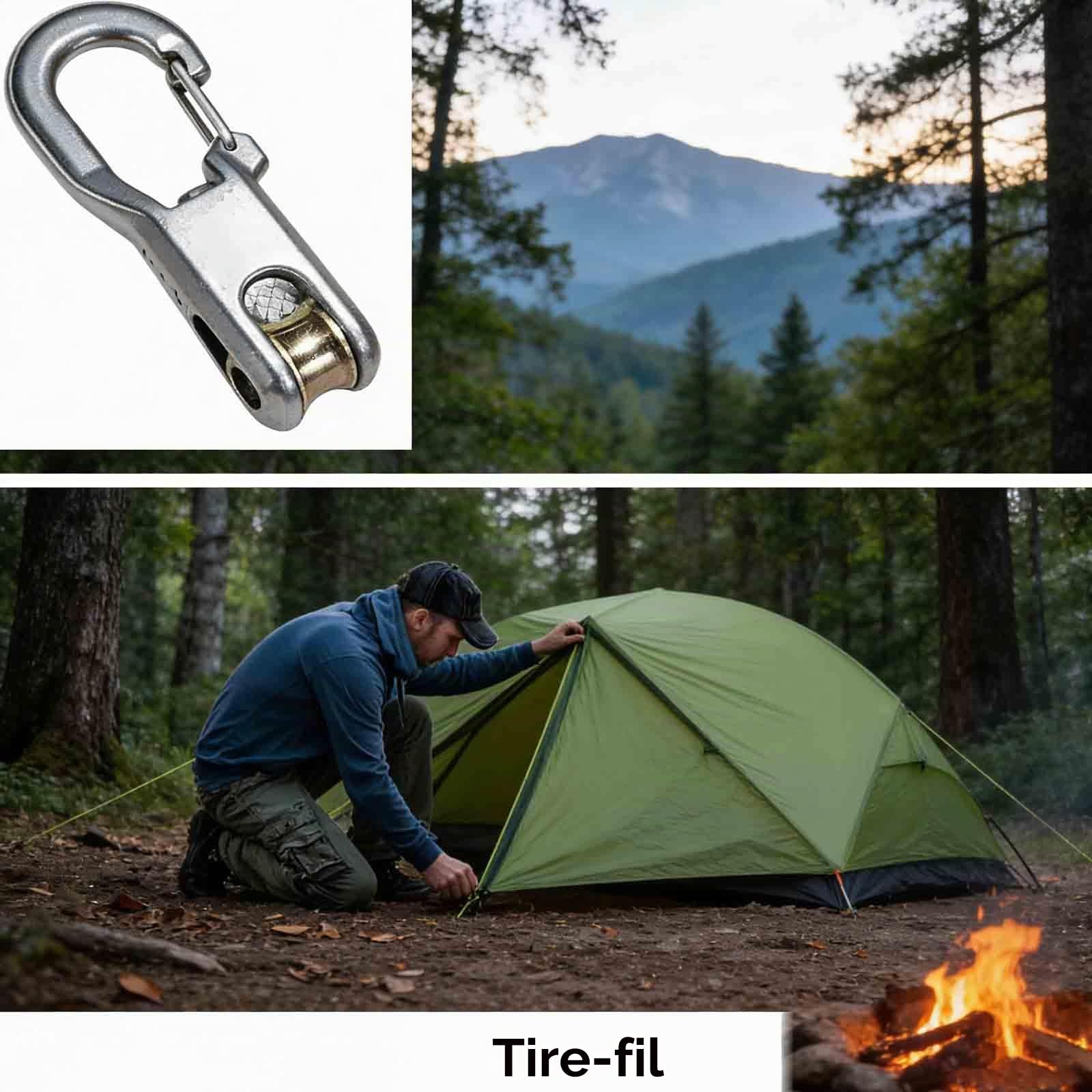 Rope Roller Cam Lock Tensioner, corde avec tensioner à rouleau pour typage facile et sûr, outil de camping et de bateau avec boucle de verrouillage, ajusteur de tie-tire-bas d'extérieur (2 cordes et 6