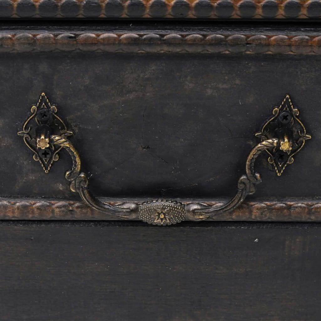Generico Baule del Tesoro in Legno Grande Nero,Mobili,Armadietti e portaoggetti,Bauli e cassapanche-60797