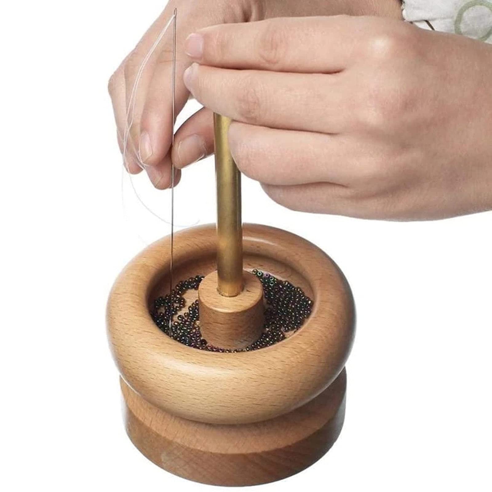Buy Wooden Bead Spinner Bead Threader Winder Tool with Threading