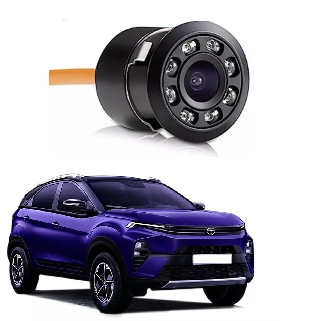 Waterproof Car Rear View Back Camera Sunrise 8 led Lights Night Vision hd Backup Camera 170 Degree Wide Viewing Angle Universal Accessories Suitable for Tata Nexon 2023