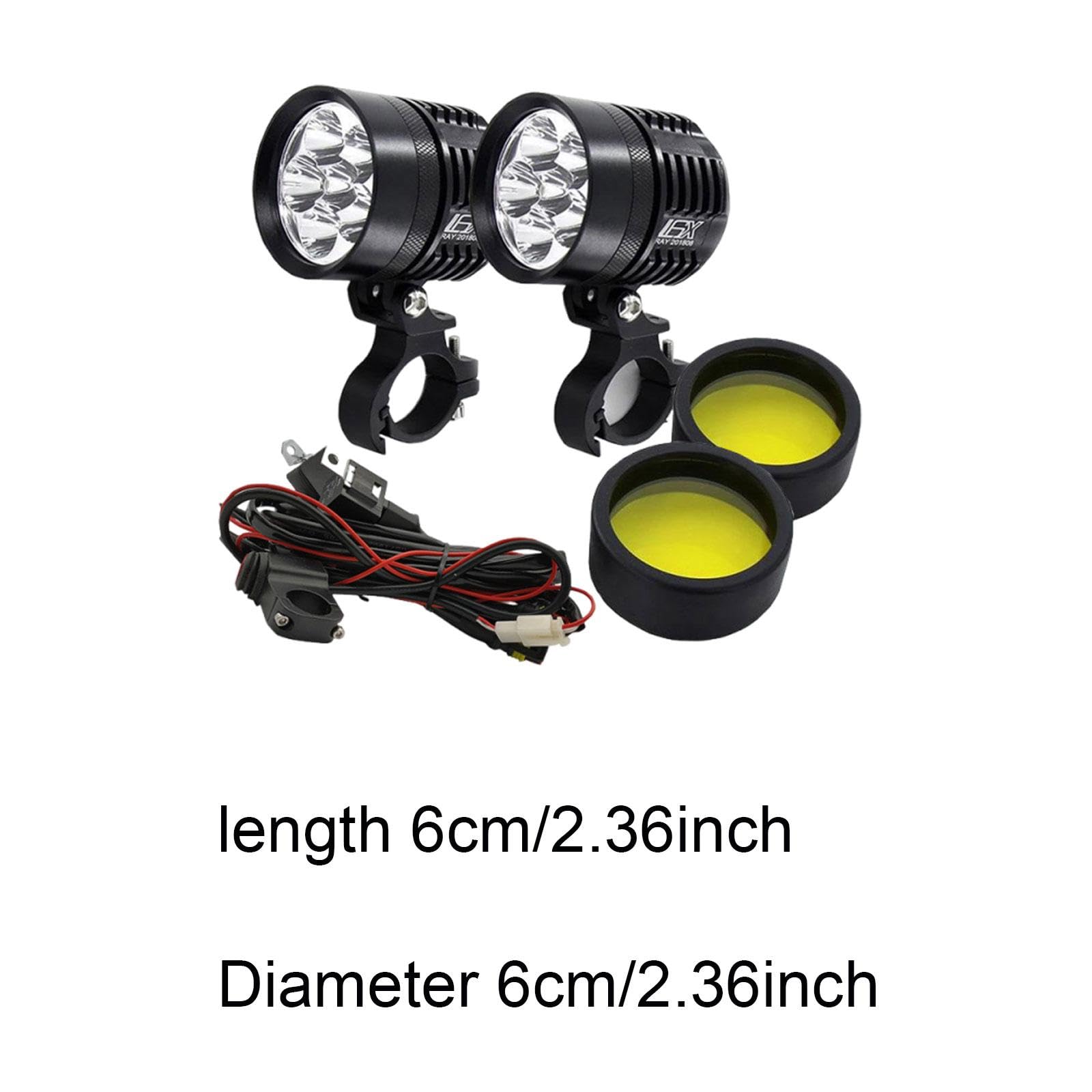 Intermitentes LED Moto 6500LM 12V, Par de Luces Antiniebla de Rendimiento, Diámetro 6cm (2.36"), Aleación y PC, Fácil Instalación