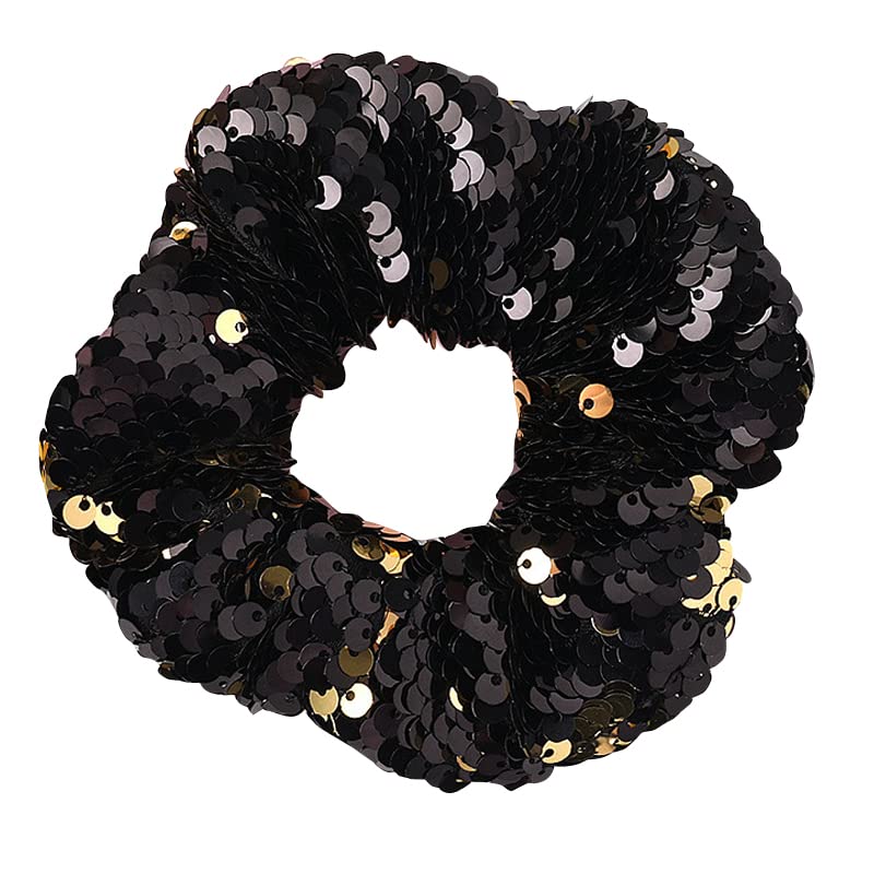 6 coleteros de sirena con lentejuelas para el cabello, para Navidad, Halloween, disfraces, coleteros elásticos de dos tonos, soportes para cola de