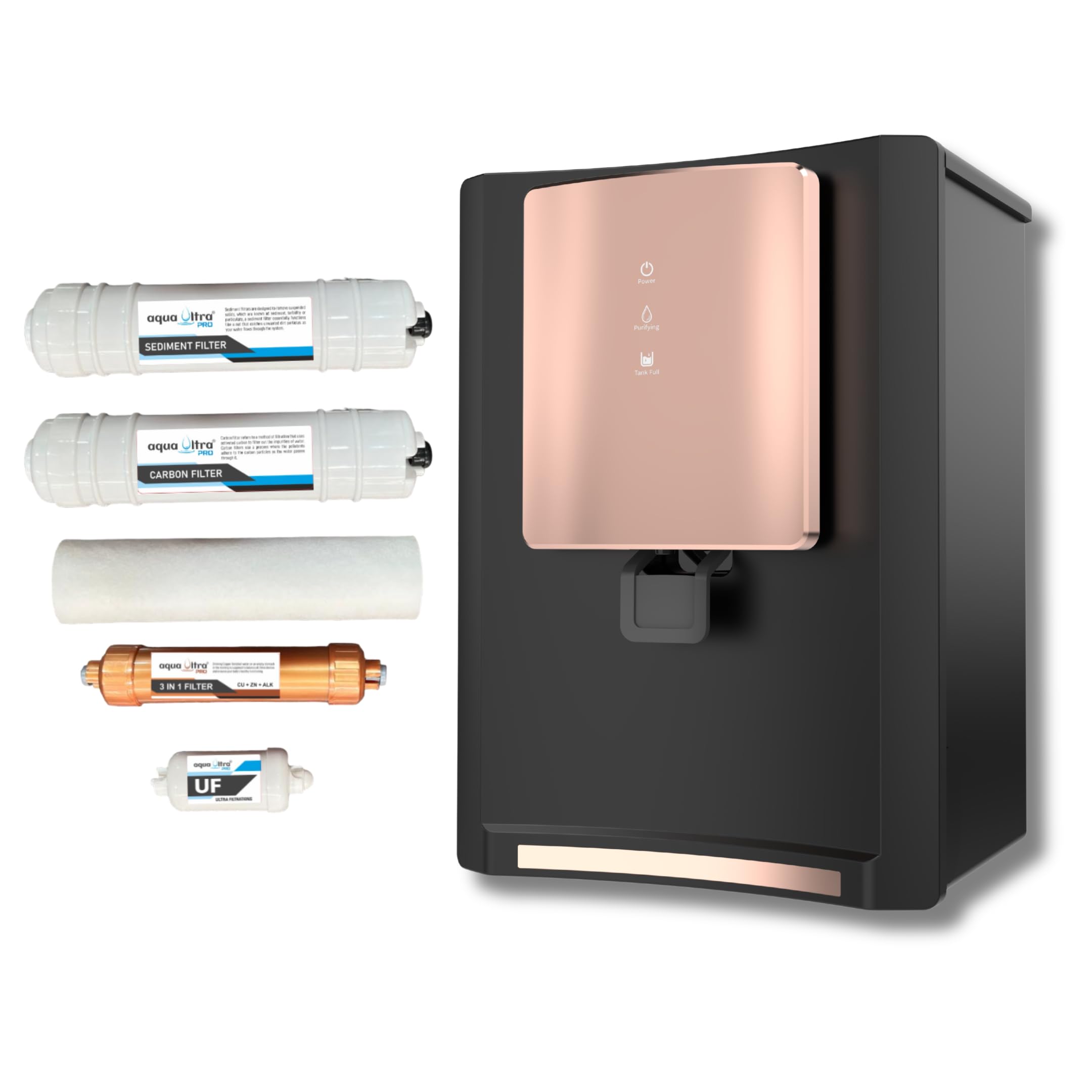 aquaultra CANIX 8 Stage RO+UV Water Purifier Filter for Home | Pre Filter & Yearly Maintenance Set | 65% High Water Saver | Copper Rich | 9L Storage | 20x Impurity Removal vs Local Purifiers-image-44