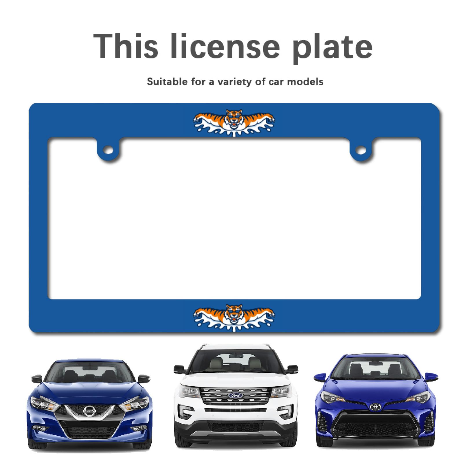 Amazon.co.jp: ナンバーフレーム おしゃれ 虎 かわいい 可愛い 青