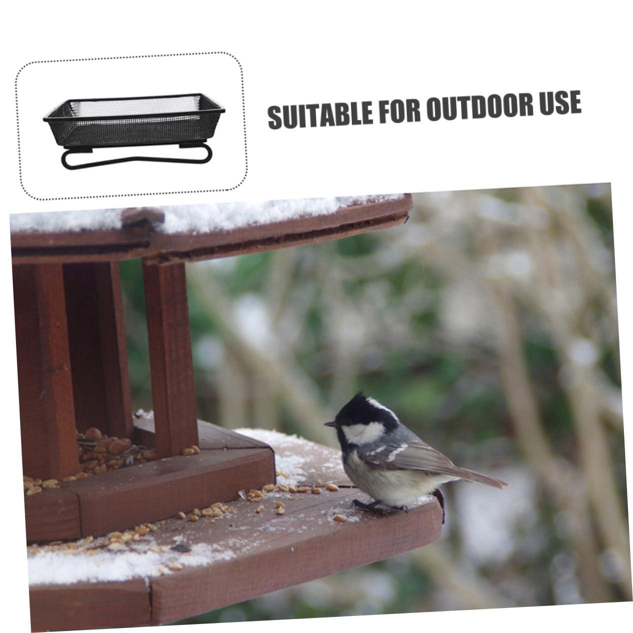 Comedero Terrestre para Pájaros Silvestres Plataforma Cuadrada de Acero Inoxidable, Resistente Intemperie y Fácil de Limpiar para Jardín Exterior