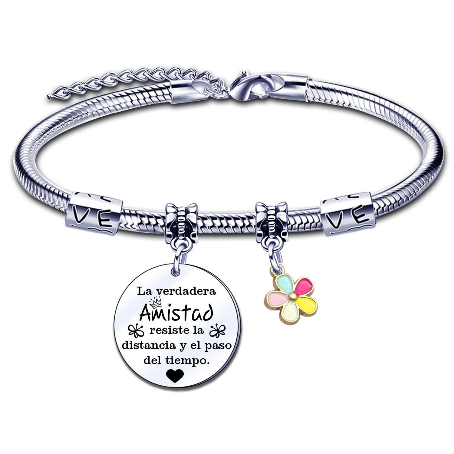 ZYMGUO Amistad Regalo Mejor Amiga Pulsera Joyería Familia Amistad Regalo para Tu Mejor Amiga Pulsera Acero Inoxidable Pulsera Regalos Mujer con la Letra