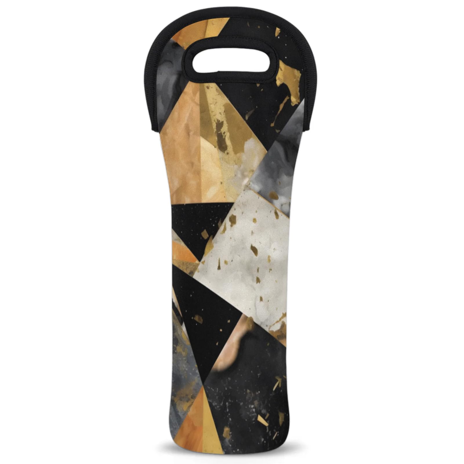 Neoprene Wine Tote Carrier Bag for Wine,Water, Champagne, Beer, Baby Bottles 15.6 x 5.1 Inches, Protective Wine Bag,Geometric