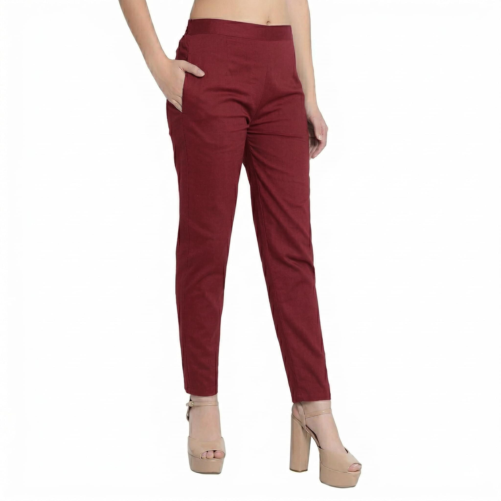 Bhavik Creations Women's Solid Cotton Ankle Length Jeggings, Mid-Waist, Free Size, Fashionwear-image-20