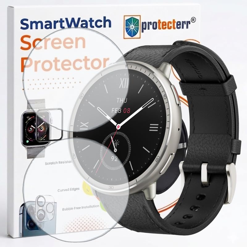 Image of 2 Pack Smartwatch Screen Protector for Amazfit Active 2 1.32 inch - Flexible TPU Screen Guard, HD Clear, 9H Scratch Resistant, Bubble Free Installation - Not Tempered Glass