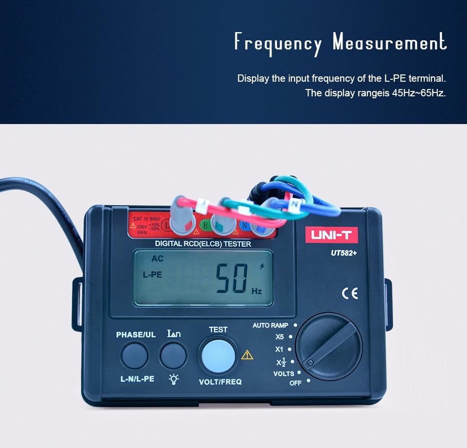 UNI-T UT582+ displaying frequency measurement
