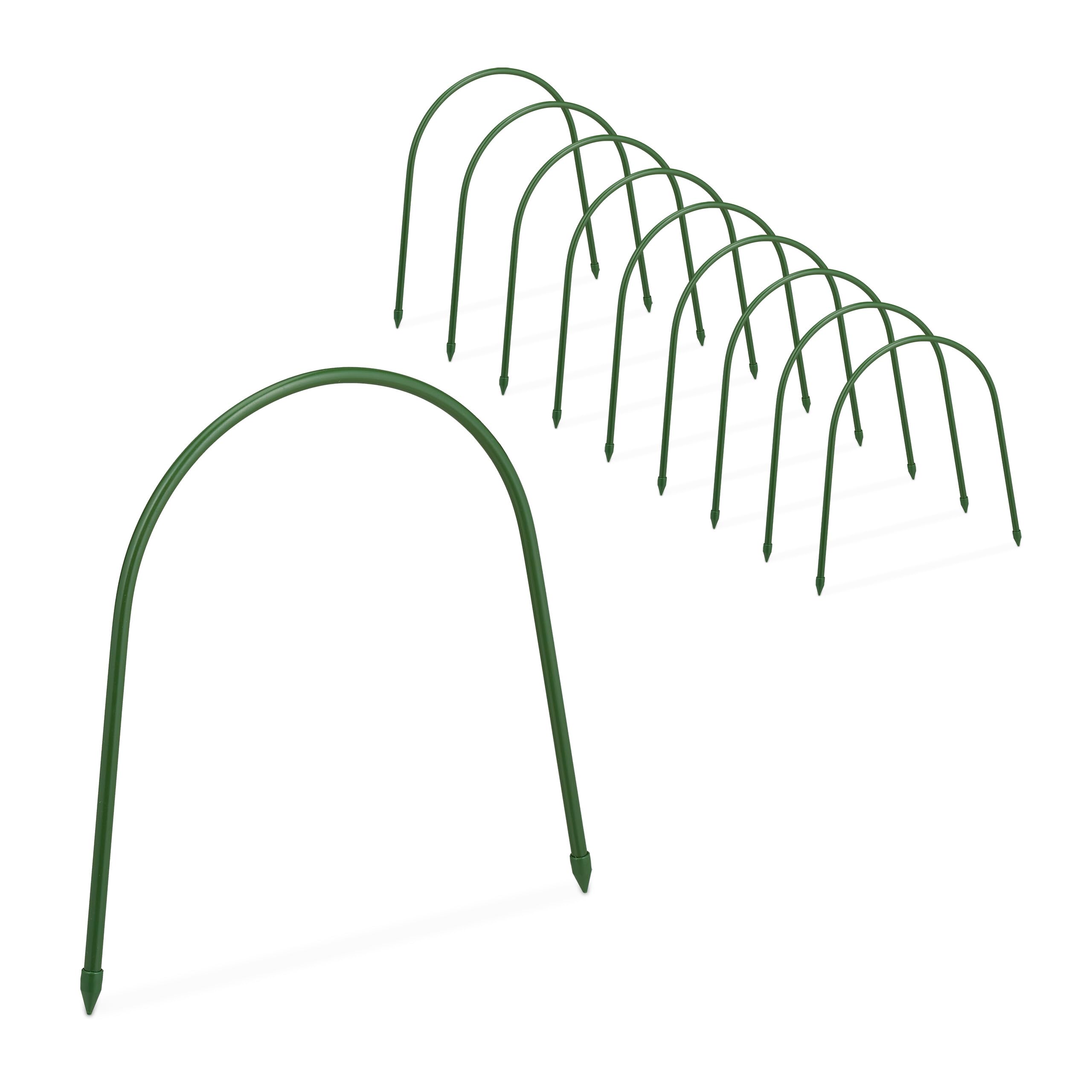 Relaxdays Arceau pour Serre Tunnel 31x33 cm Lot de 10 Acier Vert