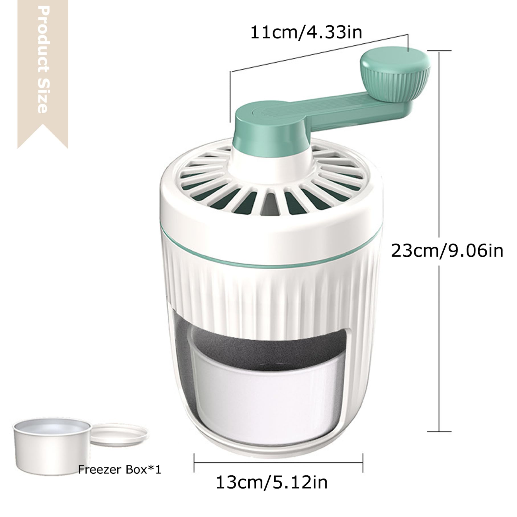 Máquina de Hielo raspado, trituradora de Hielo Manual Máquina de Afeitar de sin BPA, portátil para Hacer triturado Manivela para Hacer Conos de Nieve con Bandeja, Verde