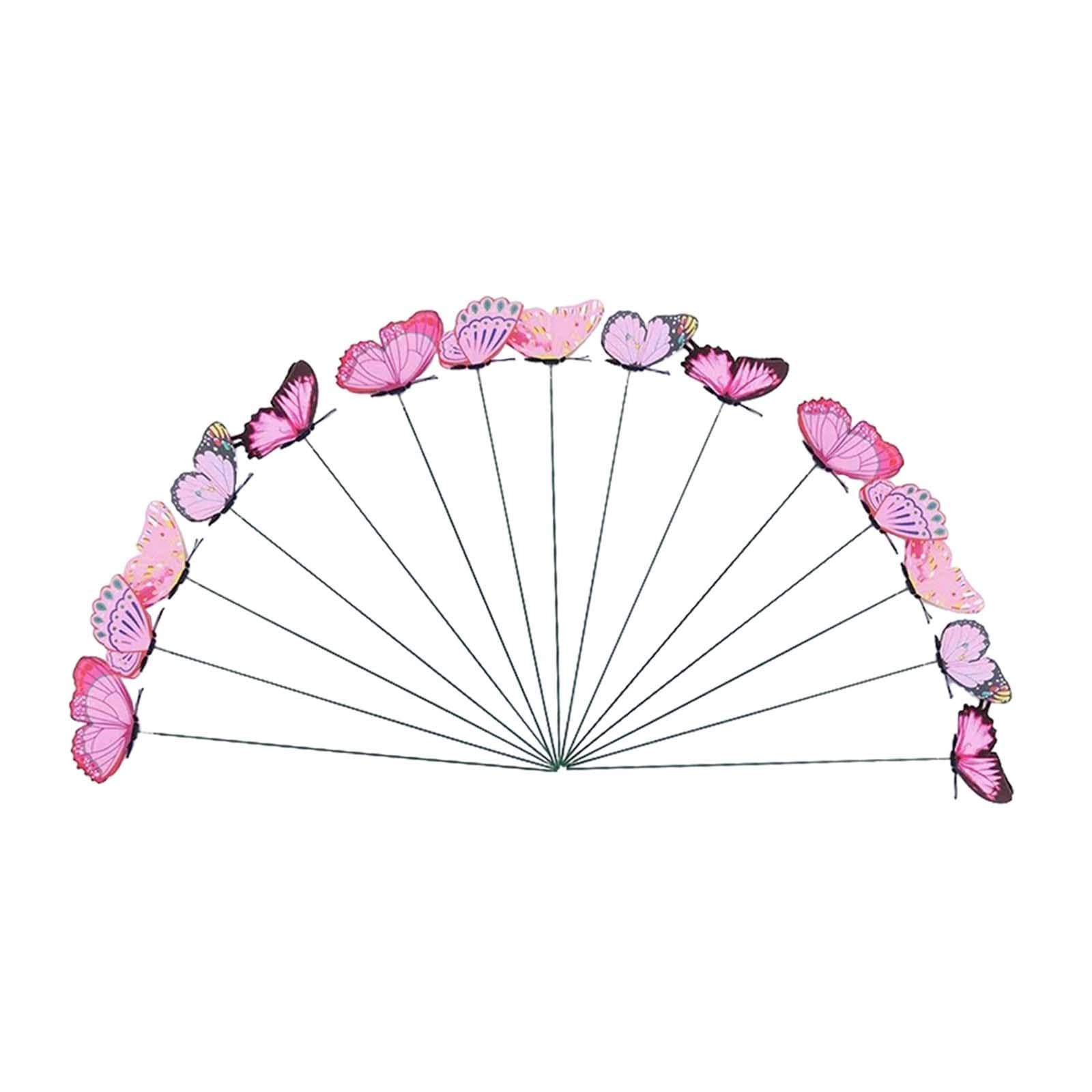 24x Butterfly Garden Stakes Housewarming Patio Butterfly Decorations Outdoor Pink-image-29
