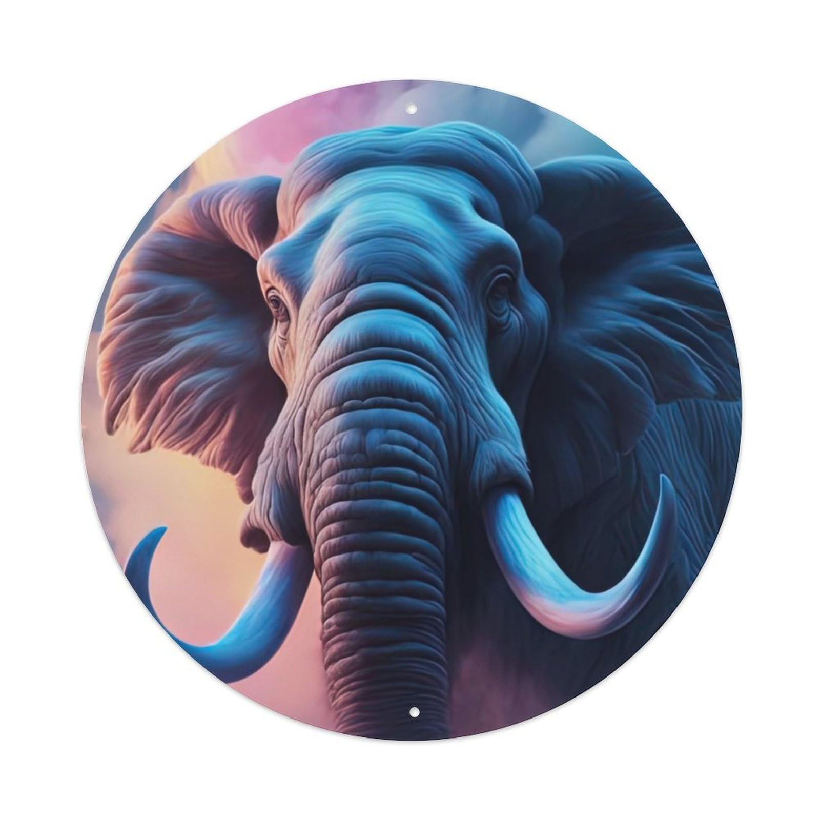Animal Artwork Elephant in The Cloud Vintage Metal Tin Sign Plaque Wall Decor for Cafe, Club Bar, Office, Garden Metal Poster 8x8Inch