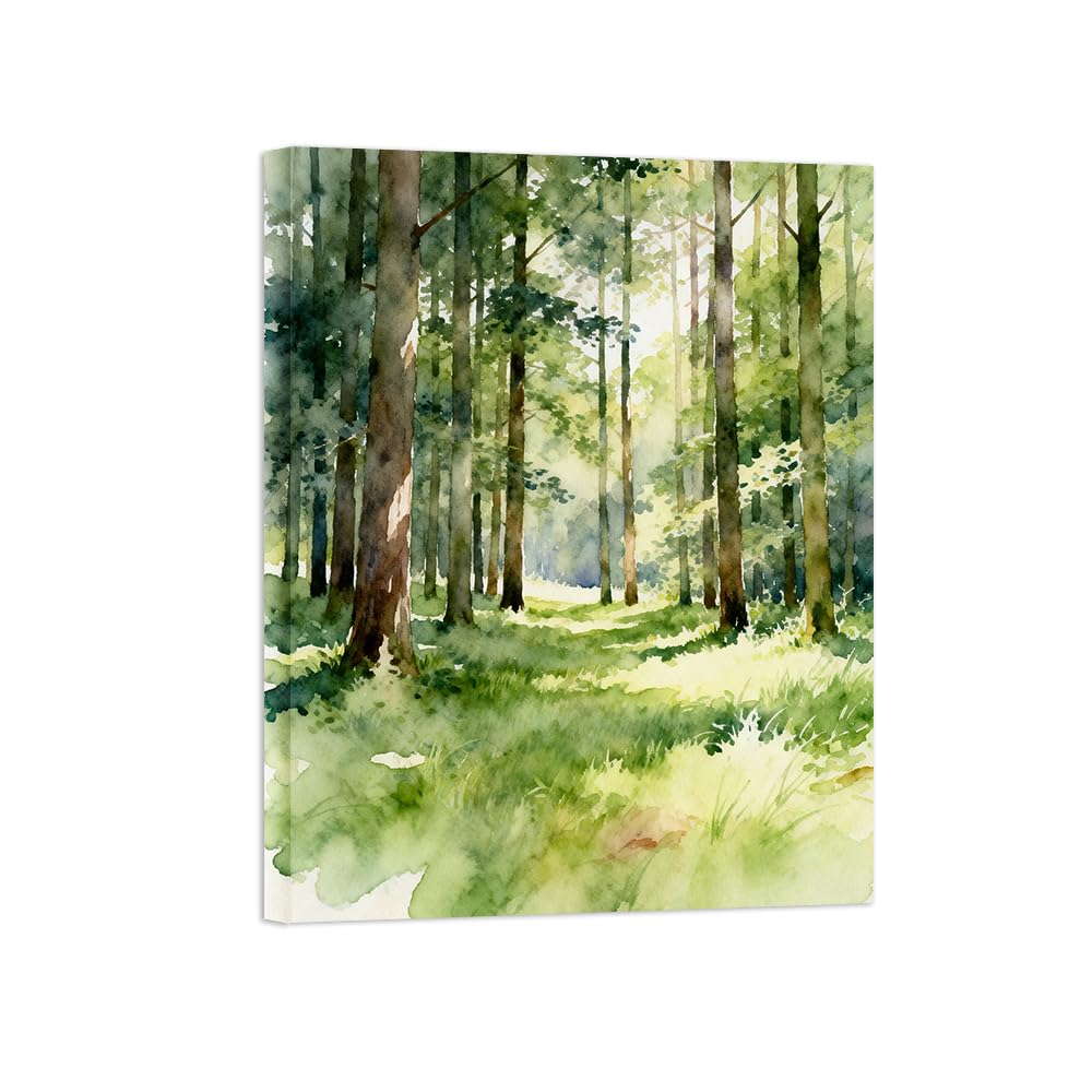OZPWBVY Forest Tree Landscape Canvas Wall Art Picture 70x90cm Framed