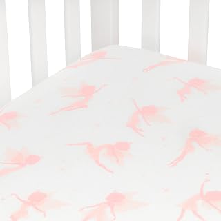 Andi Mae Crib Sheet - Pink Fairy - 100% Jersey Cotton - Fits Standard Crib or Toddler Mattresses
