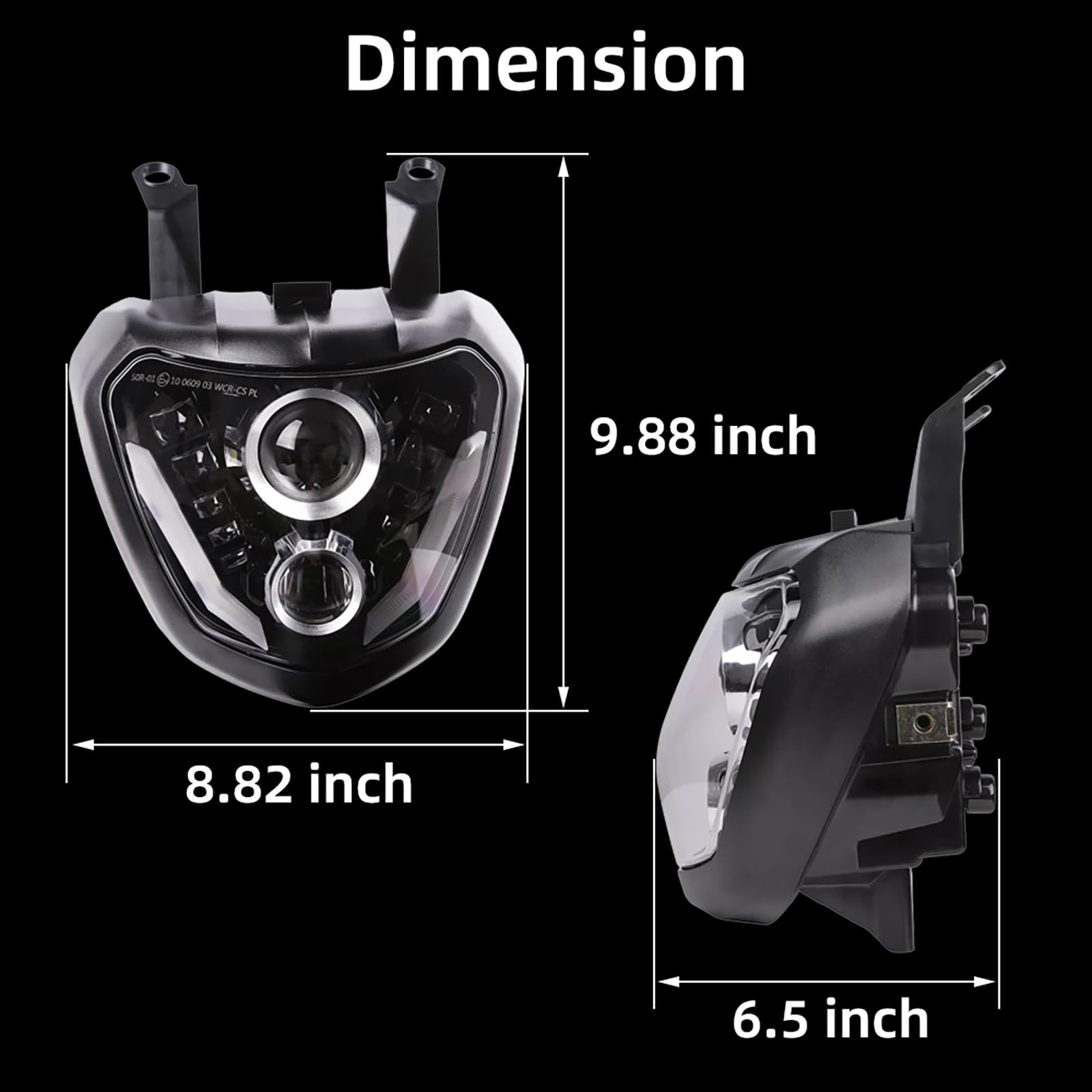 BYKIT Projector LED Headlight Assembly for Yamaha FZ-07 MT-07 2014 2015 2016 2017 LED Headlights Assy High Beam & Low Beam with DRL Accessories (Pack of 1)
